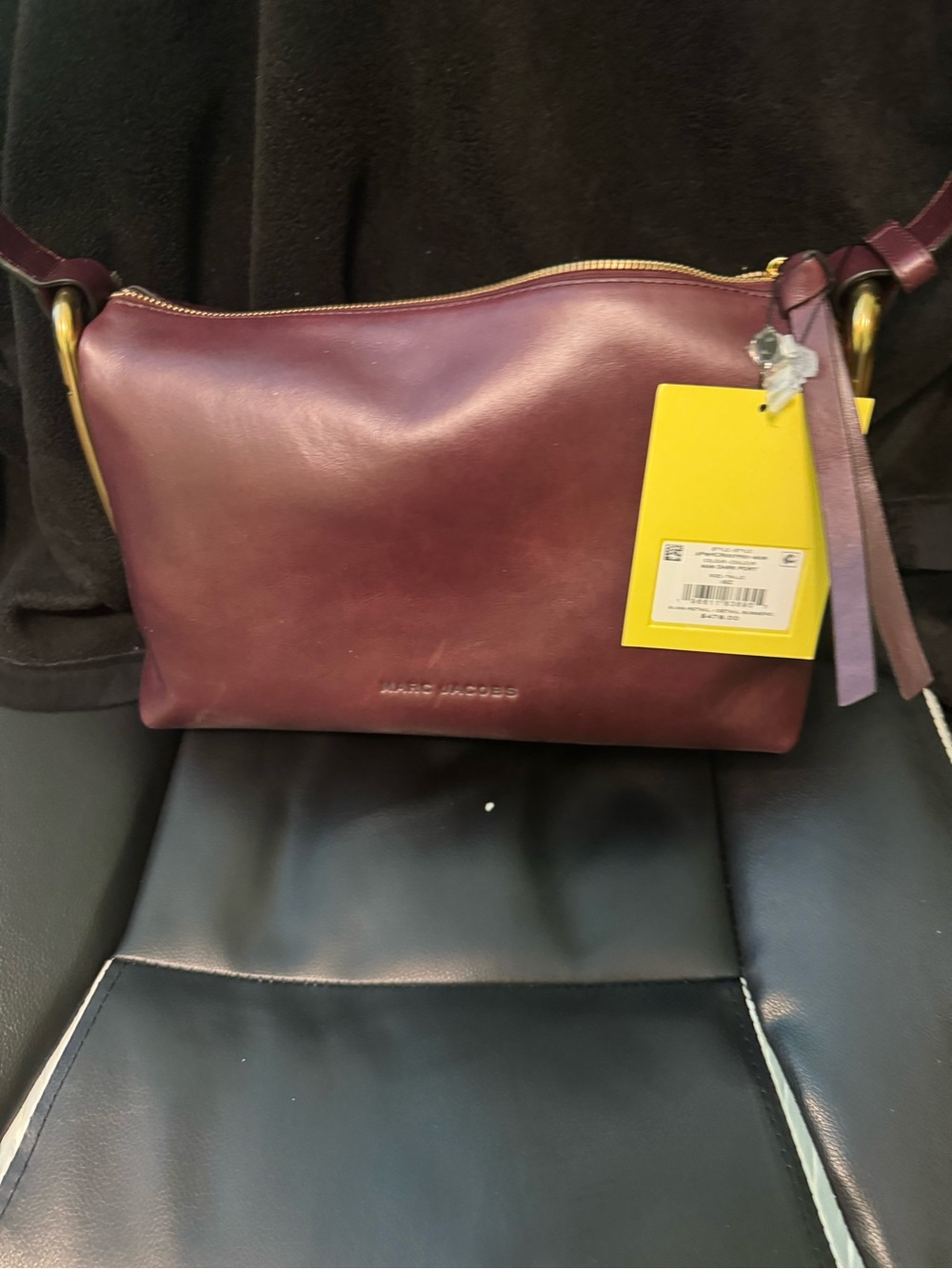 Marc Jacobs Plum Leather THE SCENE shoulder bag with Gold Hardware